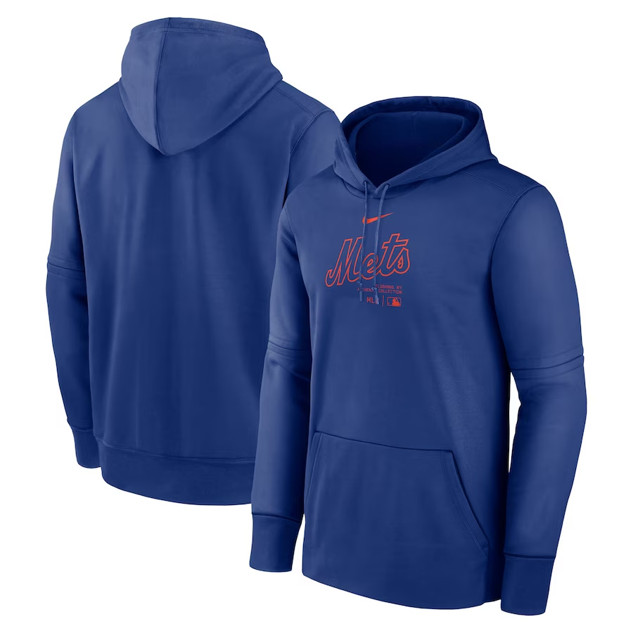 Men's New York Mets Blue Collection Practice Performance Pullover Hoodie